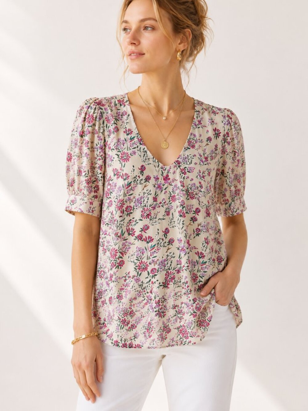 VELVET by Graham Spencer Dawn Top Magnolia XS NWT